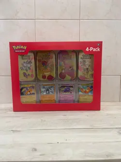 Pokemon TCG 151 Mini Tins 4 Pack + 4 Promos SEALED Sams Club Exclusive NEW - Image 1