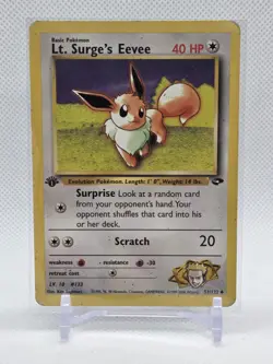 POKEMON - LT. SURGE'S EEVEE [GYM CHALLENGE] (51/132) - FIRST EDITION 🔥 - Image 1