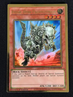 Yugioh Fossil Dyna Pachycephalo MGED-EN008 1st Gold (NM) - Image 1