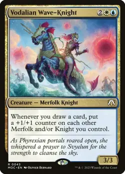 Vodalian Wave-Knight: MtG Magic March of the Machine Commander Rare - Image 1