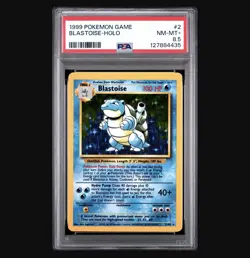 1999 POKEMON GAME BLASTOISE HOLO CARD 2/102 BASE SET PSA 8.5 NM-MT+ - Image 1