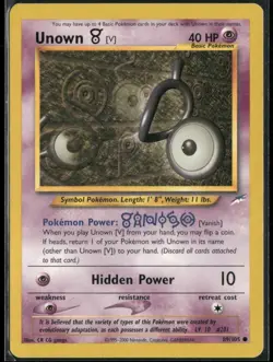 Unknown V 89/132 Neo Destiny Pokemon English Card (MP) - Image 1
