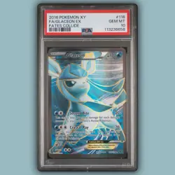 Pokemon 2016 XY Fates Collide Glaceon EX Full Art #116 PSA 10 Gem Mint - Image 1