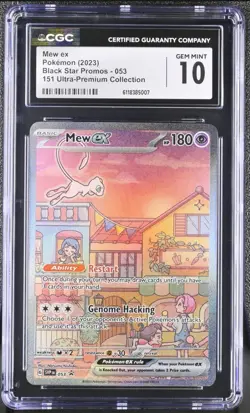 Mew ex CGC 10 Pokemon 151 Ultra Premium Promo 053 Black Star Holo GEM MINT - Image 1