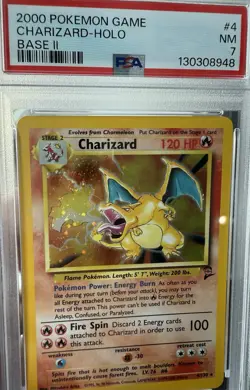 Charizard Holo #4/130 - 2000 Pokemon Game Base II - PSA 7 w/ SWIRL -Newly Graded - Image 1