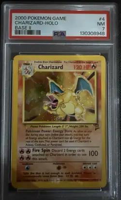 Charizard Holo #4/130 - 2000 Pokemon Game Base II - PSA 7 w/ SWIRL -Newly Graded - Image 2