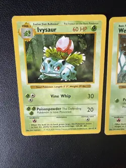 Base Set (Shadowless) Ivysaur (30/102) & Weedle (69/102) Pokemon Cards (2 total) - Image 5