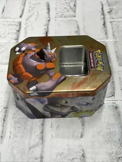 Pokemon TCG Rhyperior Fall Collector’s Tin Diamond Pearl Nintendo 2008 TIN ONLY - Image 2