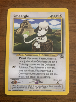 SMEARGLE 2001 POKEMON BLACK STAR PROMO CARD #32 NM - Image 1