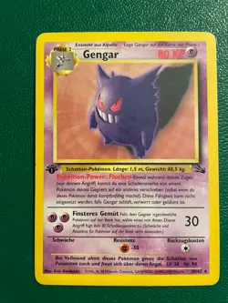 Pokemon Card - Gengar - Fossil - 1st Edition - Non Holo - 20/62 German Card - Image 1