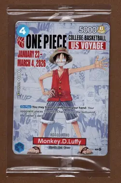 One Piece Monkey D. Luffy US Voyage College Basketball Promo Card - Image 1