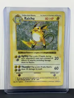 Pokemon TCG - Raichu - Shadowless Base Set Holo Rare 14/102 - Image 2