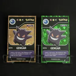 Gengar (094) 2024 Pokemon Pokedex Black Gold Heart Holo and Green Cracked Ice - Image 1