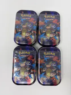 Pokemon Mini Tins TCG Mega Evolution Mega Heroes Lot of 4 SEALED in Box Tins - Image 1