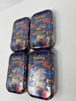 Pokemon Mini Tins TCG Mega Evolution Mega Heroes Lot of 4 SEALED in Box Tins - Image 2