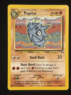 Pokemon TCG 2001 Pupitar 45/75 Neo Discovery 1st Edition Uncommon - Image 1