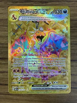 Charizard EX #228/197 Obsidian Flames 2023 Gold Hyper Rare Pokemon TCG Near Mint - Image 1