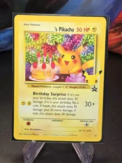 Pokemon Birthday Pikachu Holo (CEL WP 24) Celebrations Promo NM - English - Image 2