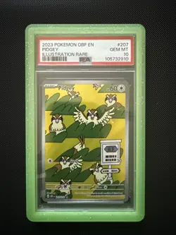 2023 Pokemon Obf En-Obsidian Flames Illustration Rare Pidgey #207 PSA 10 - Image 1