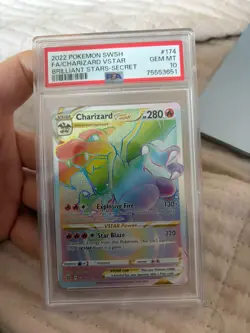 PSA 10 GEM MINT Charizard VSTAR 174/172 Brilliant Stars Secret Rare Pokemon - Image 1