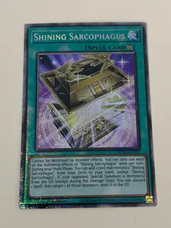 Yugioh Shining Sarcophagus x 3 - 1st Edition Starlight Rare NM - Free Holo - B - Image 2