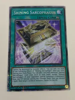 Yugioh Shining Sarcophagus x 3 - 1st Edition Starlight Rare NM - Free Holo - B - Image 3