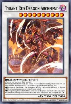 Tyrant Red Dragon Archfiend Quarter Century Secret Rare MP24-EN043 Yu-Gi-Oh TCG - Image 1