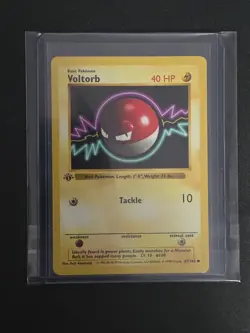 1999 Pokemon TCG Voltorb Card 67/102 1st Edition Base Set Shadowless - Image 1