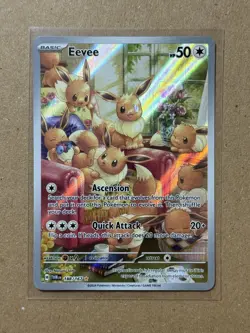 Pokemon TCG Eevee 188/167 Twilight Masquerade Holo Full Art Card - Image 1