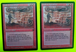 Magic the Gathering MTG Legends WALL OF OPPOSITION X2 NM & LP/EX R 1994 NICE! - Image 2