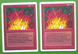 Magic the Gathering Unlimited WALL OF FIRE X 2 MP & HP U 1993 Nice! - Image 1