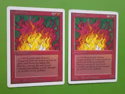 Magic the Gathering Unlimited WALL OF FIRE X 2 MP & HP U 1993 Nice! - Image 2