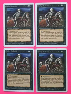 Magic the Gathering Unlimited DRUDGE SKELETONS X 4 (3 LP/EX & 1 MP) C 1993 - Image 1