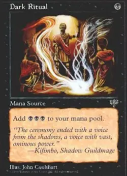 MTG Dark Ritual, Mirage, Heavily Played, English - Image 1