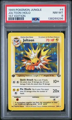 1st Edition Jolteon HOLO 4/64 | PSA 8 | JUNGLE POKEMON - Image 1
