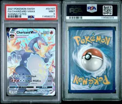 2021 POKEMON SWORD & SHIELD SHINING FATES #SV107 FULL ART/CHARIZARD VMAX PSA 9 - Image 3