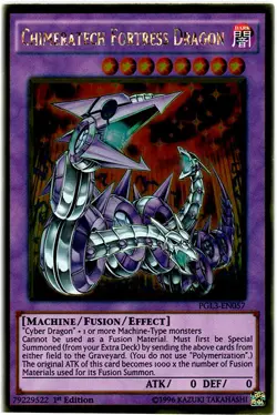 Yugioh! LP Chimeratech Fortress Dragon - PGL3-EN057 - Gold Rare - 1st Edition Li - Image 1