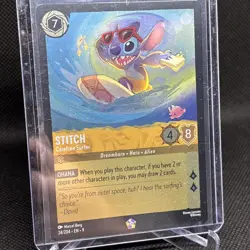 Disney Lorcana Fabled Stitch Carefree Surfer Legendary Card 24/204 NM FOIL - Image 2