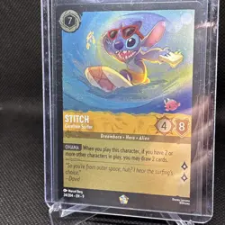 Disney Lorcana Fabled Stitch Carefree Surfer Legendary Card 24/204 NM FOIL - Image 3