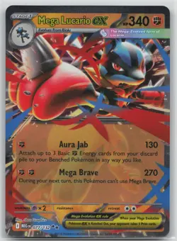 Pokemon Card Mega Lucario ex - Double Rare ME01: Mega Evolution 077/132 - Image 1