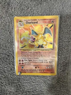 Pokemon Charizard Base Set Holo Rare 4/102 120 HP Nintendo Trading Card - Image 1