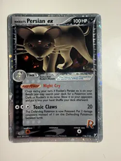 Pokemon Card Rocket's Persian ex 116/115 Unseen Forces Team Rocket Holo MP 2005 - Image 3
