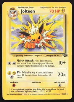 Jolteon #20 Jungle Pokemon Card - Image 1