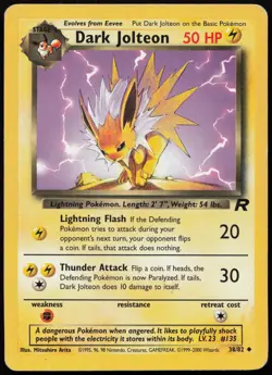 Dark Jolteon #38 Team Rocket Pokemon Card - Image 1