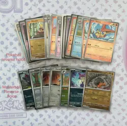 Pokemon TCG Lot Of 35 Cards - 28 Pokeball Reverse And 7 Masterball Reverse, NM - Image 1