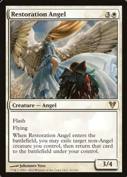 X 1 Restoration Angel / Ange de la restauration ENGLISH EX+ Avacyn magic mtg - Image 1
