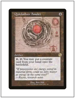 1x Quicksilver Amulet, 108 - Schematic Retro Frame Art, Magic MTG NM - Image 1
