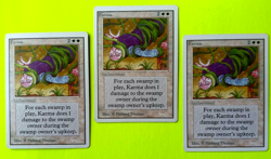 Magic the Gathering Unlimited KARMA X3 U (2 LP & 1 MP) 1993 Vintage! - Image 1
