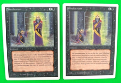 Magic the Gathering Unlimited SIMULACRUM X 2 Vintage MP U 1993 Nice! - Image 2