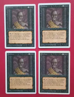 Magic the Gathering Unlimited PESTILENCE X 4 (2 LP & 1 MP & 1 HP) C 1993 Nice! - Image 1